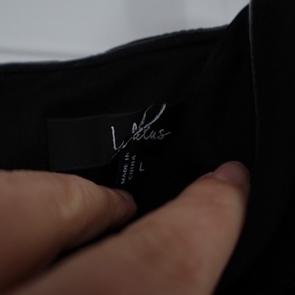 Lulus Song of Love Maxi Dress Womens Large Black Off-The-Shoulder Front Slit - Picture 6 of 8